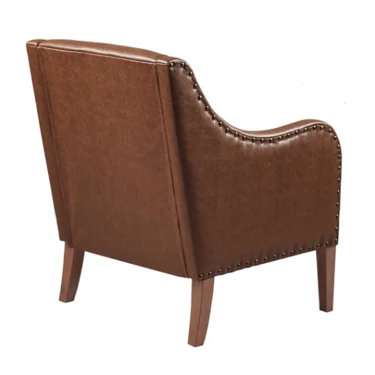 Kirkland's Home Faux Leather Sloped Arm Accent Chair- Accent Chairs
