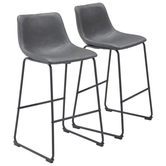 Kirkland's Home Faux Leather Sloped Bar Stools, Set Of 2- Bar Stools & Counter Height Stools