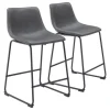 Kirkland's Home Faux Leather Sloped Counter Stools, Set Of 2- Bar Stools & Counter Height Stools