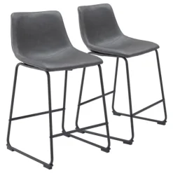 Kirkland's Home Faux Leather Sloped Counter Stools, Set Of 2- Bar Stools & Counter Height Stools