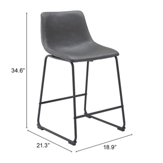 Kirkland's Home Faux Leather Sloped Counter Stools, Set Of 2- Bar Stools & Counter Height Stools