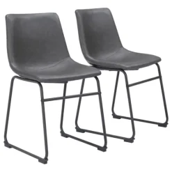 Kirkland's Home Faux Leather Sloped Dining Chairs, Set Of 2- Dining Chairs