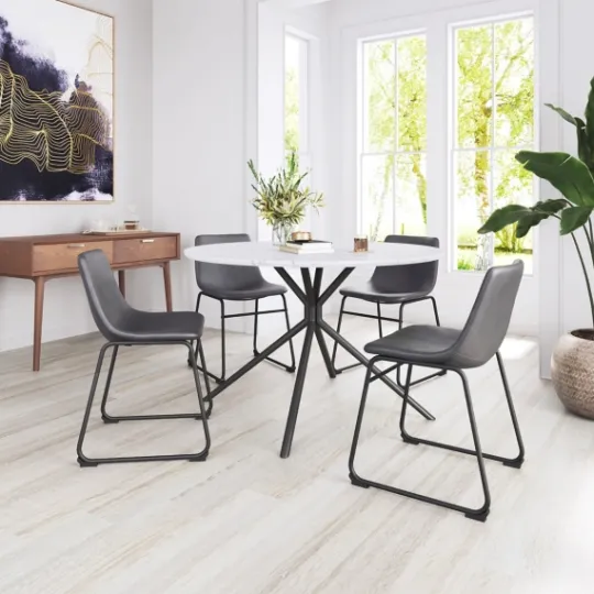 Kirkland's Home Faux Leather Sloped Dining Chairs, Set Of 2- Dining Chairs