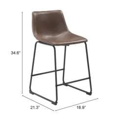 Kirkland's Home Faux Leather Sloped 2-Pc. Counter Stool Set- Bar Stools & Counter Height Stools