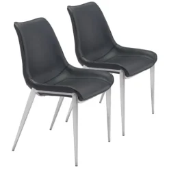 Kirkland's Home Faux Leather Stitch Dining Chairs, Set Of 2- Dining Chairs
