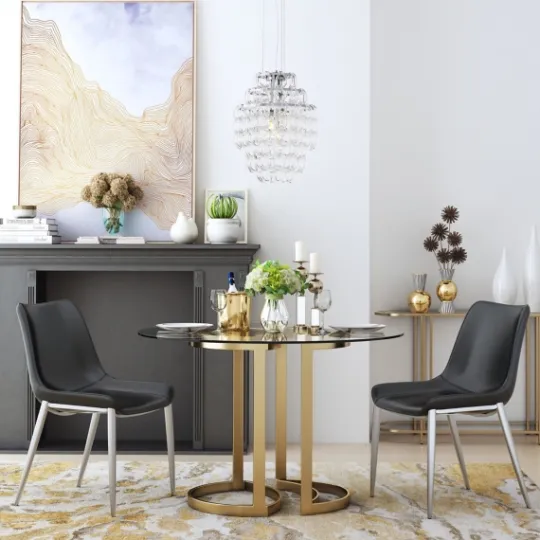 Kirkland's Home Faux Leather Stitch Dining Chairs, Set Of 2- Dining Chairs