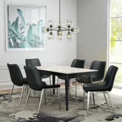 Kirkland's Home Faux Leather Stitch Dining Chairs, Set Of 2- Dining Chairs