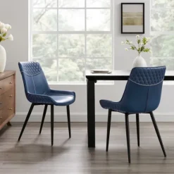 Kirkland's Home Faux Leather Stitched Chairs, Set Of 2- Dining Chairs