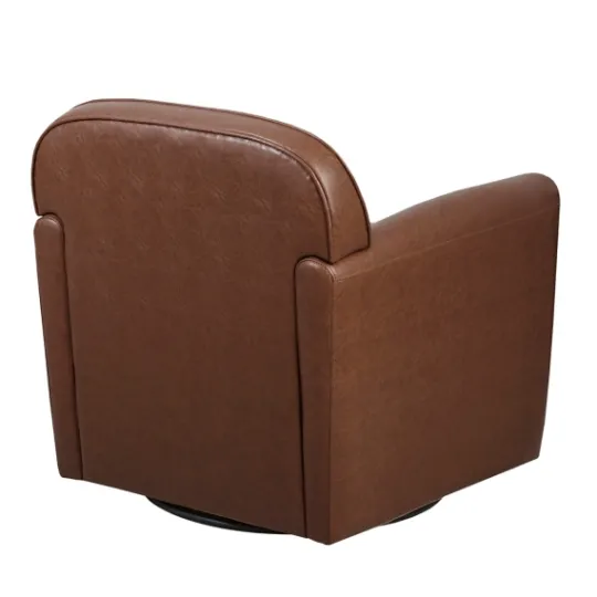 Kirkland's Home Faux Leather Swivel Club Chair- Accent Chairs