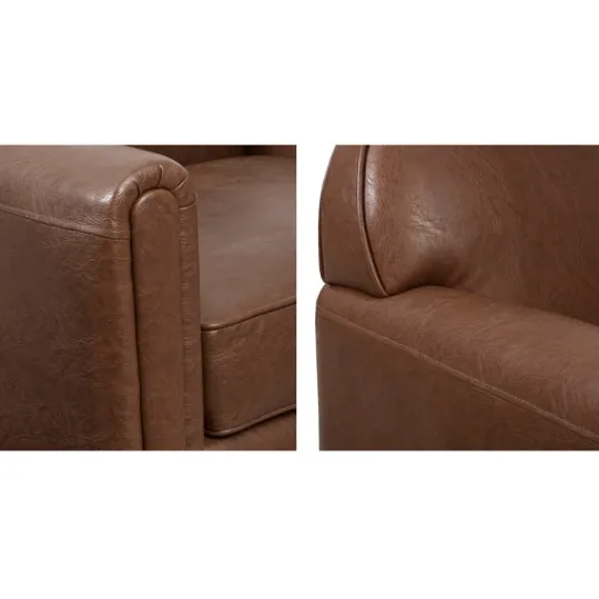Kirkland's Home Faux Leather Swivel Club Chair- Accent Chairs