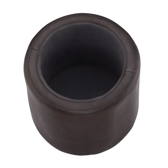 Kirkland's Home Faux Leather Top Handle Storage Ottoman- Benches & Ottomans