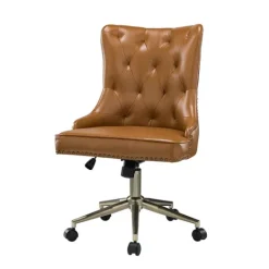 Kirkland's Home Faux Leather Tufted Back Office Chair- Office Furniture