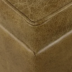 Kirkland's Home Faux Leather Tufted Storage Ottoman- Benches & Ottomans
