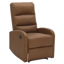 Kirkland's Home Faux Leather Upholstered Slim Recliner- Accent Chairs
