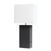 Kirkland's Home Faux Leather Usb Table Lamp- Table Lamps