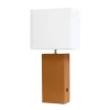 Kirkland's Home Faux Leather Usb Table Lamp- Table Lamps