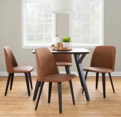 Kirkland's Home Faux Leather Wood Dining Chairs, Set Of 2- Dining Chairs