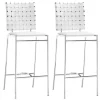 Kirkland's Home Faux Leather Woven Counter Stools, Set Of 2- Bar Stools & Counter Height Stools