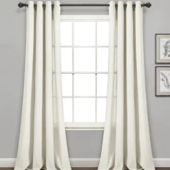 Kirkland's Home Faux Linen Curtain Panel Set, 84 In.- Curtains & Drapes