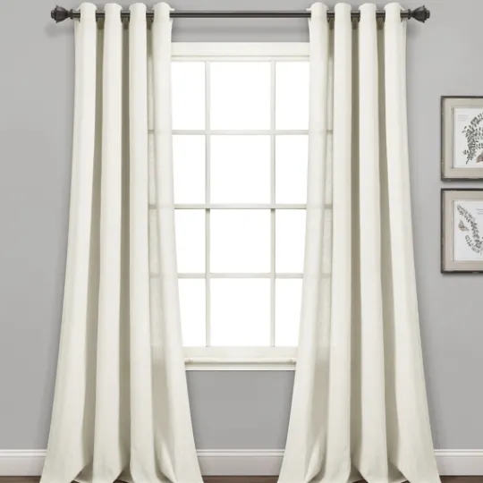 Kirkland's Home Faux Linen Curtain Panel Set, 84 In.- Curtains & Drapes