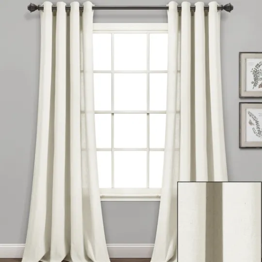 Kirkland's Home Faux Linen Curtain Panel Set, 84 In.- Curtains & Drapes