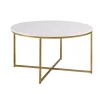 Kirkland's Home Faux Marble & Gold X-Base Coffee Table- Coffee Tables