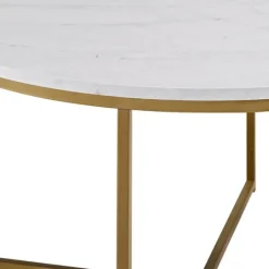 Kirkland's Home Faux Marble & Gold X-Base Coffee Table- Coffee Tables