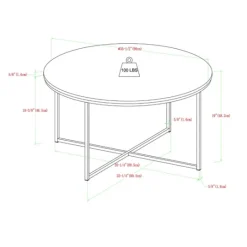 Kirkland's Home Faux Marble & Gold X-Base Coffee Table- Coffee Tables