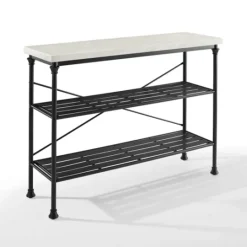 Kirkland's Home Faux Marble Top 3-Tier Melody Console Table- Console Tables