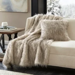 Kirkland's Home Faux Mink Fur Throw- Blankets & Throws
