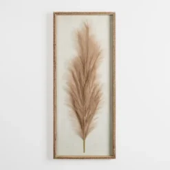 Kirkland's Home Faux Pampas Grass Beaded Frame Wall Plaque- Wall Plaques