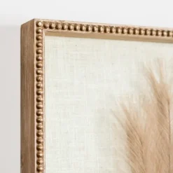 Kirkland's Home Faux Pampas Grass Beaded Frame Wall Plaque- Wall Plaques