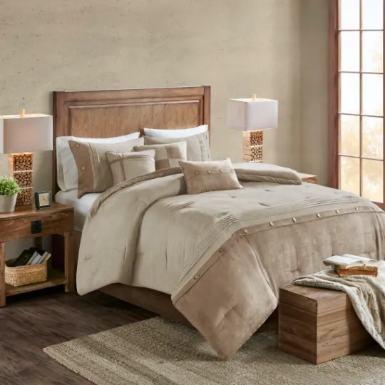 Kirkland's Home Faux Suede 7-Pc. King Comforter Set- Comforters