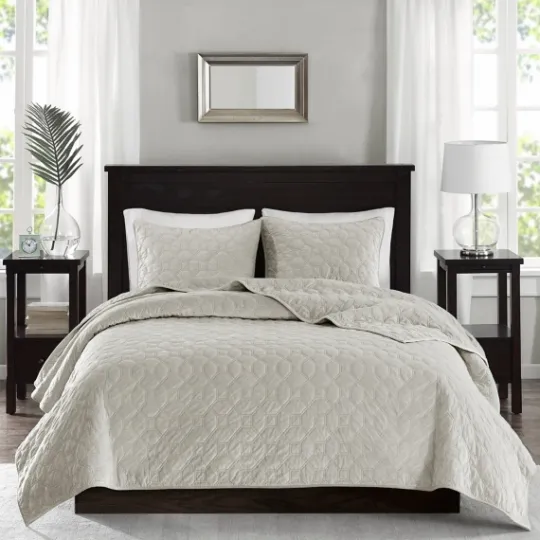 Kirkland's Home Faux Velvet California King 3-Pc. Coverlet Set- Bedspreads & Coverlets