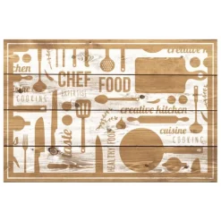 Kirkland's Home Faux Wood Kitchen Icons Floor Mat, 24X36- Kitchen & Floor Mats