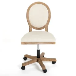 Kirkland's Home Felix Upholstered Swivel Office Chair- Office Furniture