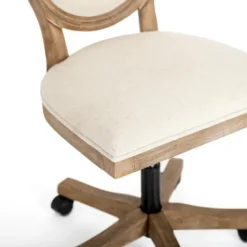 Kirkland's Home Felix Upholstered Swivel Office Chair- Office Furniture