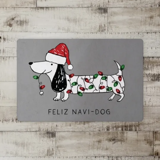 Kirkland's Home Feliz Navidog Christmas Kitchen Mat- Kitchen & Floor Mats
