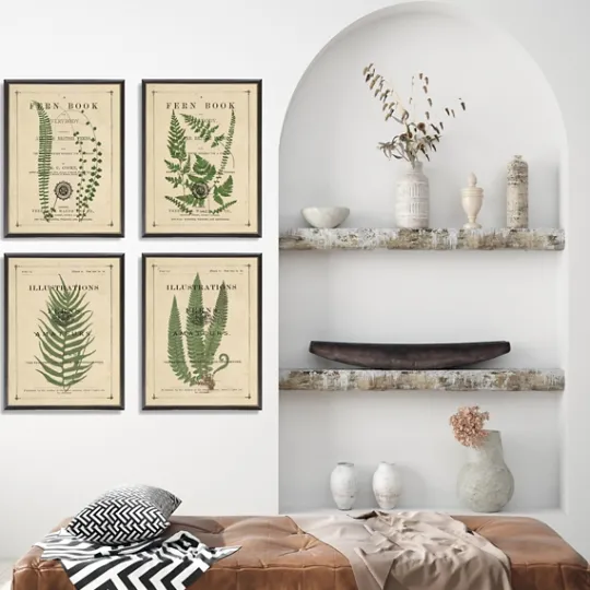 Kirkland's Home Fern Illustrations Framed Art Prints, Set Of 4- Framed Art