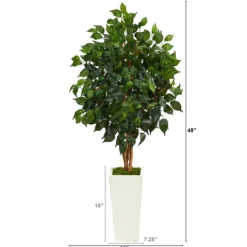 Kirkland's Home Ficus Tree In Mossy Tower Planter- Trees & Topiaries