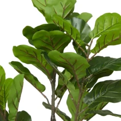 Kirkland's Home Fiddle Leaf Fig In Ribbed Rock Planter- Trees & Topiaries
