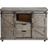 Kirkland's Home Fir Rolling Barn Door Cabinet With Casters- Cabinets & Sideboards