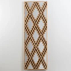 Kirkland's Home Fir Wood Diamond Mirrored Wall Plaque- Wall Plaques