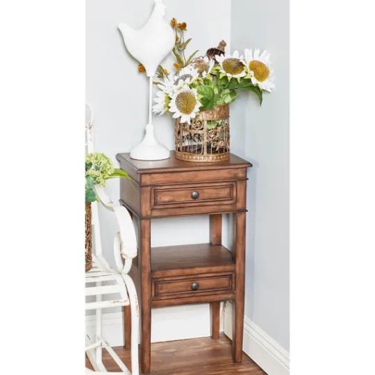 Kirkland's Home Fir Wood Tiered Side Table- Accent & End Tables