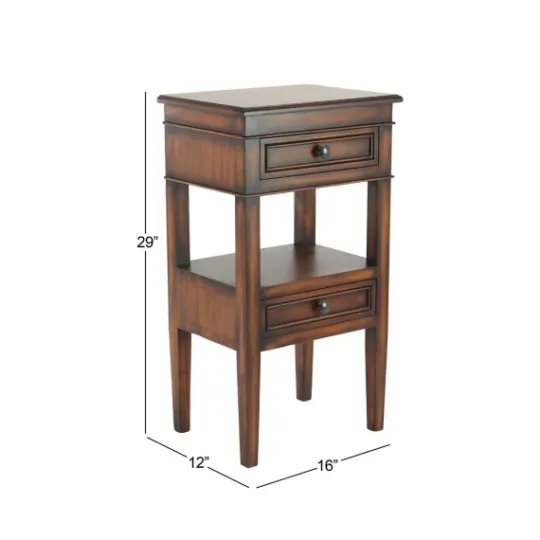Kirkland's Home Fir Wood Tiered Side Table- Accent & End Tables