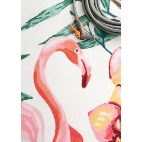 Kirkland's Home Flamingo Leaf Indoor/Outdoor Area Rug, 5X8- Outdoor Rugs