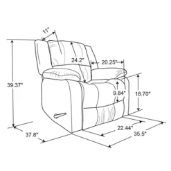 Kirkland's Home Flannel Overstuffed Pull Recliner- Accent Chairs