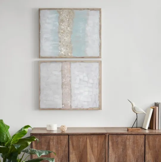 Kirkland's Home Flatland Glitter Canvas Art Prints, Set Of 2- Canvas Art