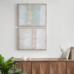 Kirkland's Home Flatland Glitter Canvas Art Prints, Set Of 2- Canvas Art
