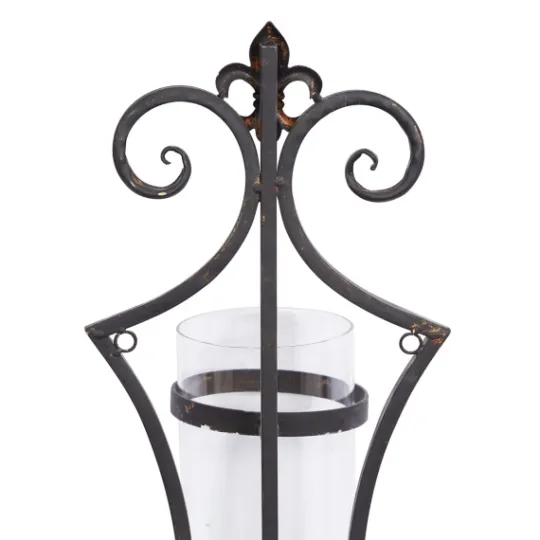 Kirkland's Home Fleur Distressed Black Iron Sconce, 31 In.- Sconces